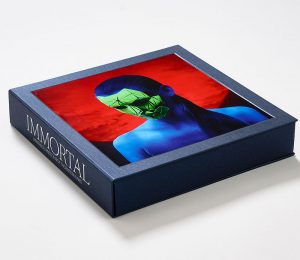 Square box with metallic cover material